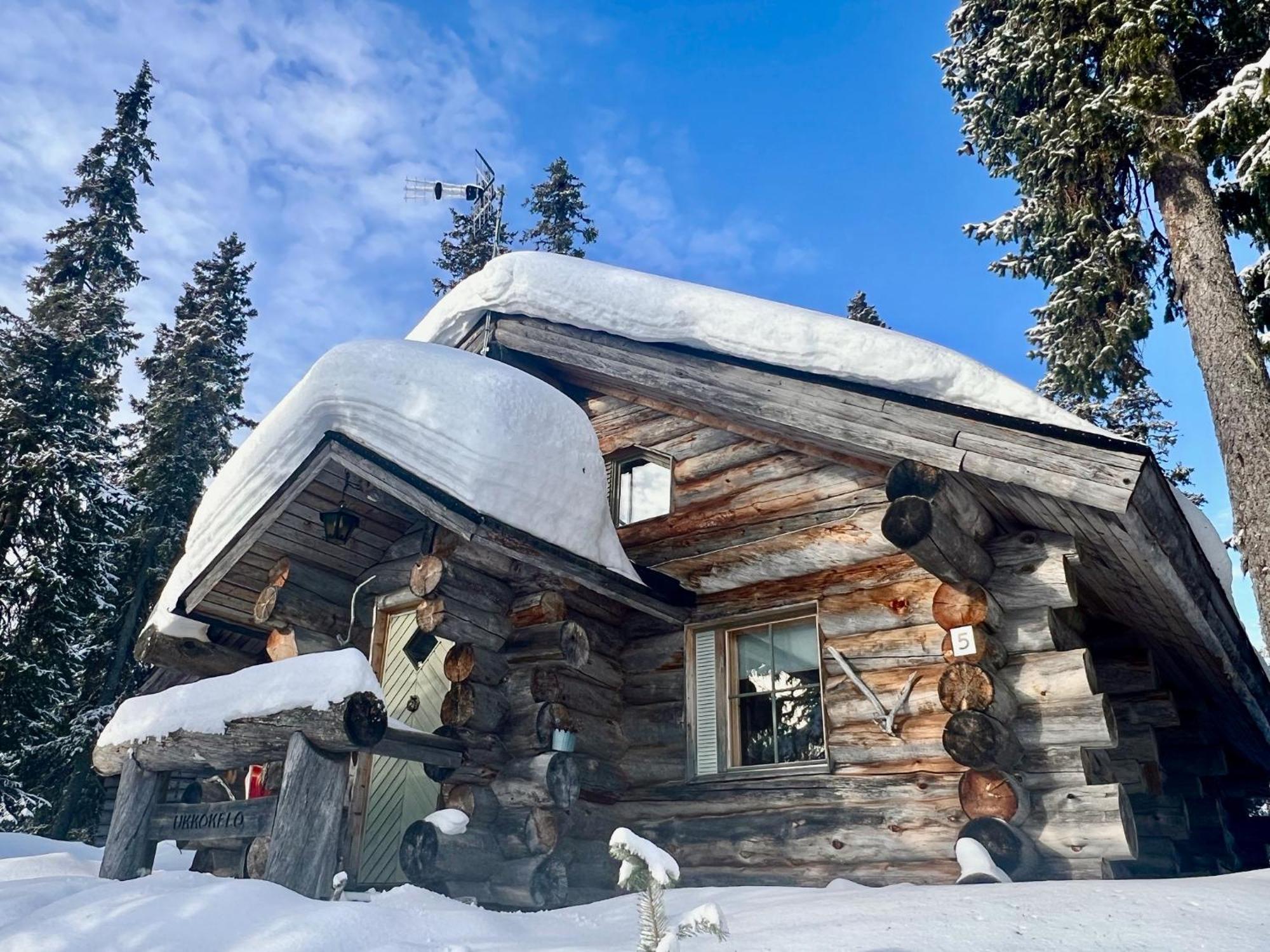 Lapland Log Chalet Cabin Ukko-Kelo Luosto Villa Bagian luar foto